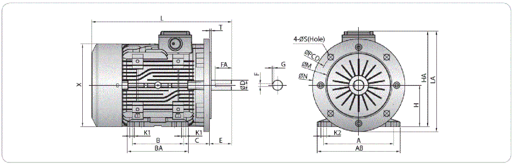 IK ELECTRIC B35 Horizontal Vertical 3-Phase Motor