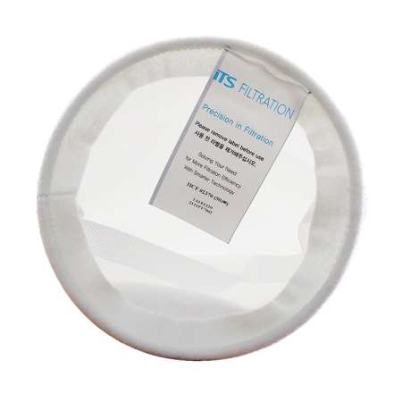 Top view of Kemtech PF 70-20DF HCF 50 Micron Bag Filter with precision filtration label