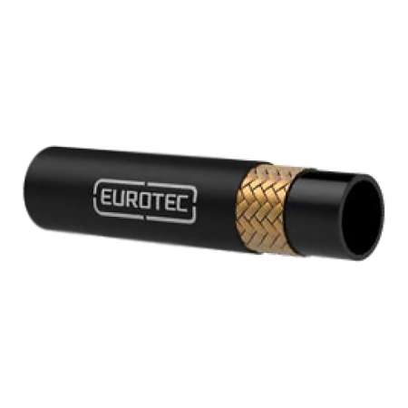 Eurotec 3/4 inch hydraulic hose with synthetic rubber and steel wire braid for high-pressure applications.