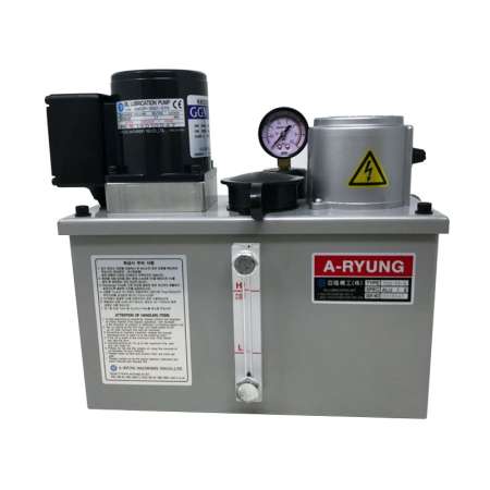 A-Ryung Lubrication Pump AMGP-3M2-02N-T12-TY-S featuring a built-in relief valve, high-flow lubrication system, and integrated digital control device. Ideal for high-precision lubrication in machine tools, printing machines, food machines, injection machi