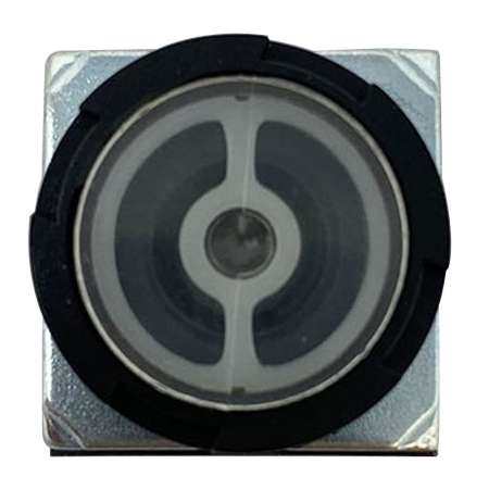 Front view of the push button 25mm x 20mm for DMC and FFGDMC machines.