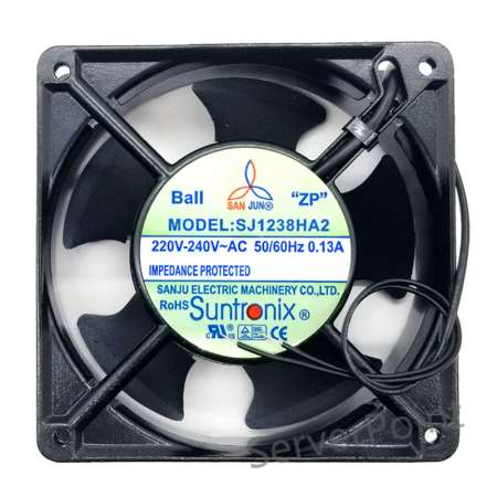 Suntronix Fan SJ123HA2-AC220V with impedance protection label