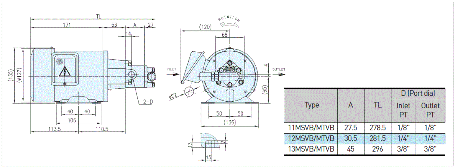 AMTP200-13MSVB External Dimensions