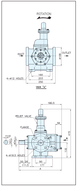 A-Ryung T-ROTOR Oil Pump ATP-420HVB external dimension diagram