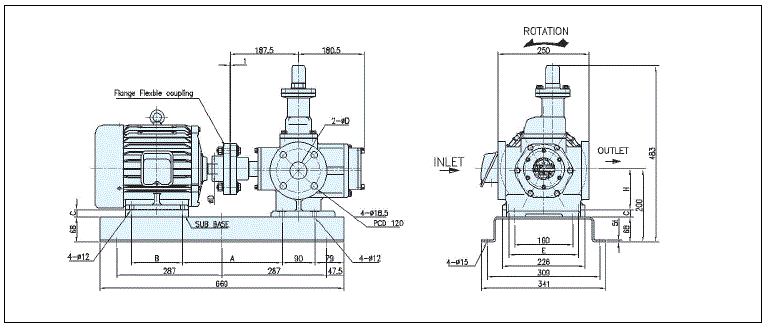 An example diagram of system assembly for the A-Ryung ATP-420HVB t-rotor oil pump