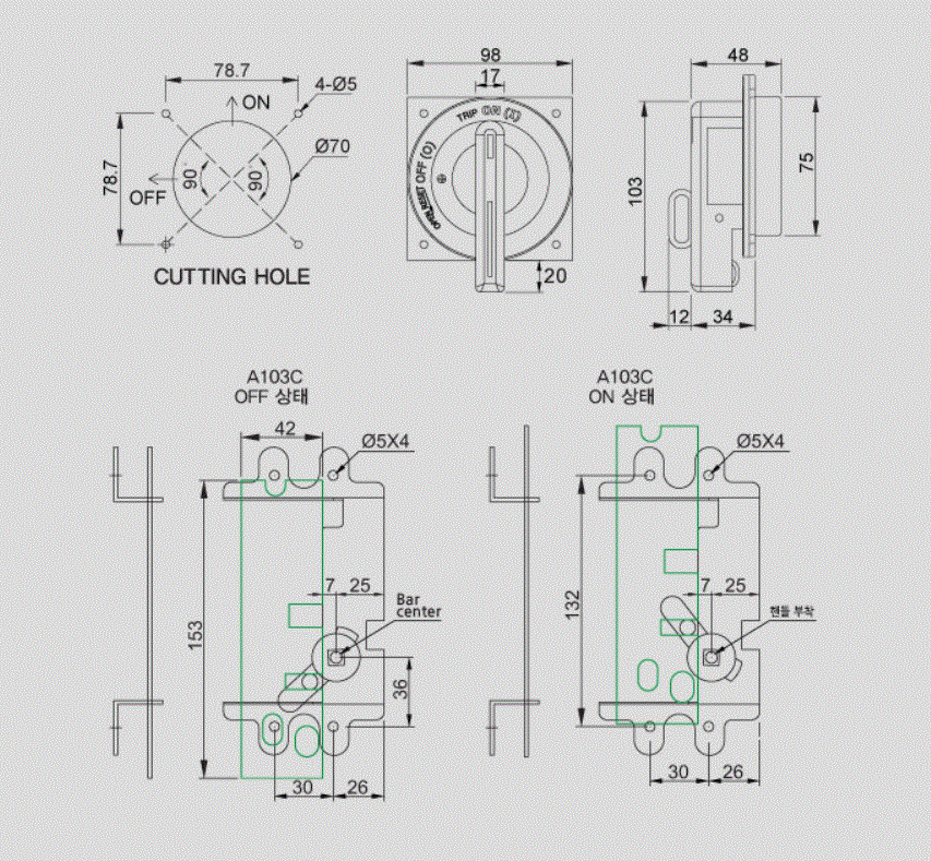 KNH-A103C Product Drawing