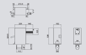 KEM Oil Skimmer KOS-1012SC external dimensions drawing