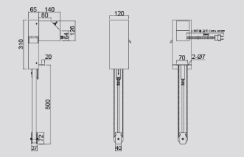 KEM Oil Skimmer KOS-371SC external dimensions drawing