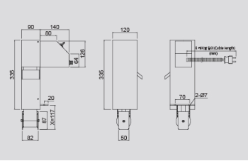 KEM Oil Skimmer KOS-601SC external dimensions drawing
