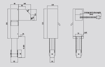 KEM Oil Skimmer KOS-651SC external dimensions drawing
