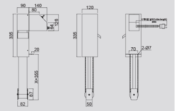 KEM Oil Skimmer KOS-661SC external dimensions drawing