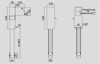 KEM Oil Skimmer KOS-671SC external dimensions drawing