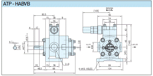 A-Ryung T-ROTOR Oil Pump ATP-204HAVB external dimensions diagram
